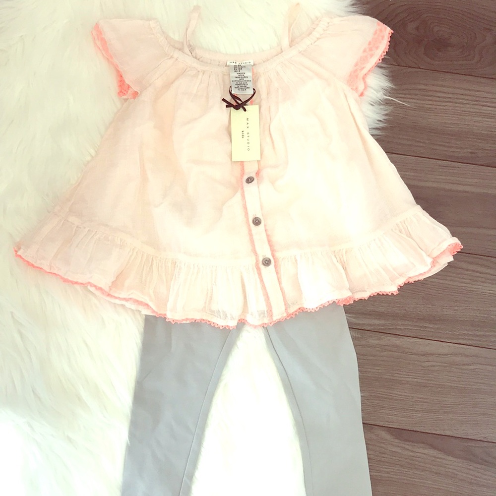 Toddler Girls Off Shoulder Top and Leggings Set